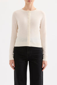 Louie Linen Blend Cardigan - Salt