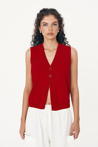 Rowie 'Goldie Knit Vest' - Candy Red