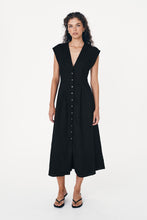 Rowie 'Mira Linen Midi Dress' - Noir