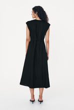 Rowie 'Mira Linen Midi Dress' - Noir