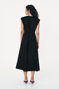 Rowie 'Mira Linen Midi Dress' - Noir
