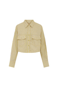 Rowie 'Cole Stripe Crop Shirt' - Sunflower
