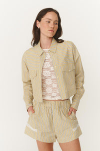 Rowie 'Cole Stripe Crop Shirt' - Sunflower