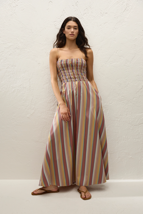 Faithfull The Brand 'Anniken Maxi Dress' -  Agua Stripe Mustard