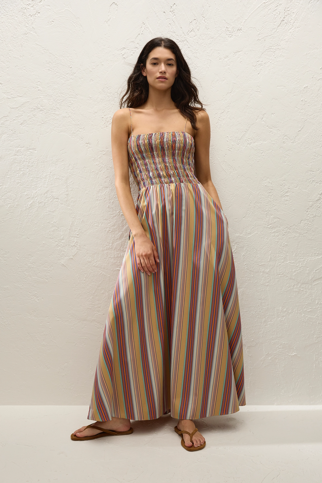 Faithfull The Brand 'Anniken Maxi Dress' -  Agua Stripe Mustard