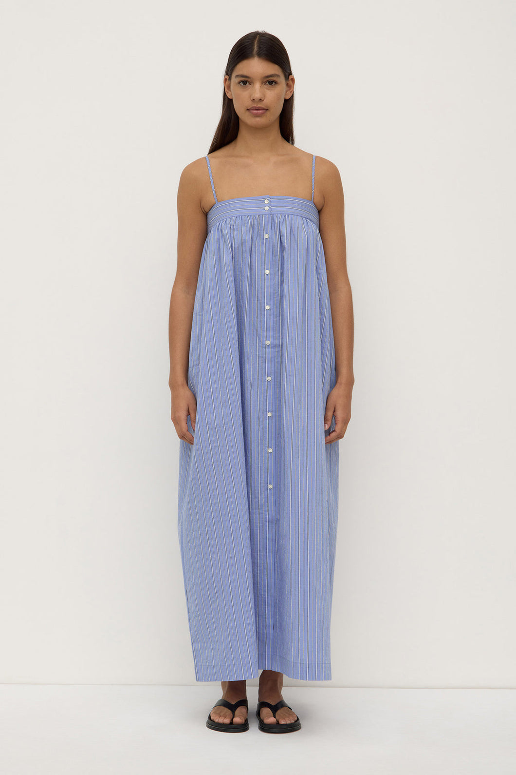 Erina Maxi Dress - Blue / White Stripe