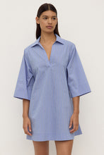 Erina Stripe Mini Shirt Dress - Blue / White Stripe