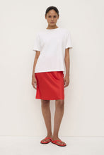 Pippa Silk Knee Length Skirt - Chilli