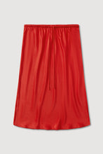 Pippa Silk Knee Length Skirt - Chilli