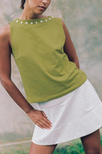 Rowie 'Muriel Button Boatneck Tank' - Palm Green