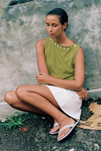 Rowie 'Muriel Button Boatneck Tank' - Palm Green