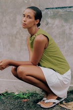 Rowie 'Muriel Button Boatneck Tank' - Palm Green