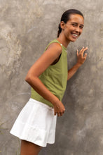 Rowie 'Muriel Button Boatneck Tank' - Palm Green