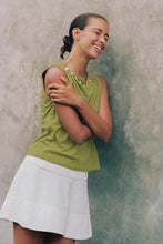 Rowie 'Muriel Button Boatneck Tank' - Palm Green