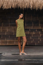 Rowie 'Muriel Button Boatneck Mini Dress' - Palm Green