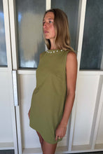 Rowie 'Muriel Button Boatneck Mini Dress' - Palm Green