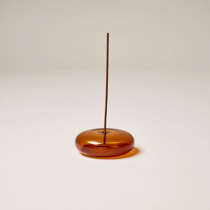 Gentle Habits Glass Vessel Incense Holder - Amber