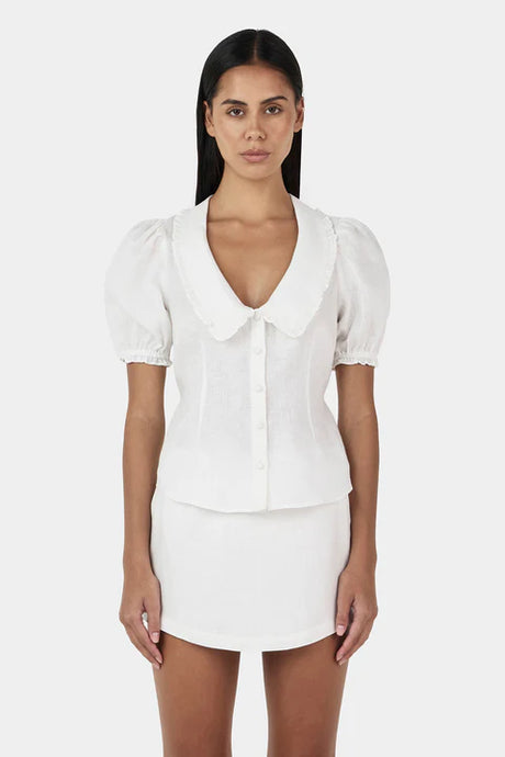 Ownley 'Izzy Linen Shirt' - Ivory