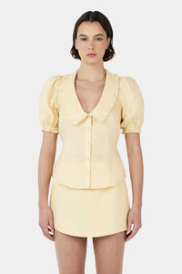 Ownley 'Izzy Linen Shirt' - Lemon