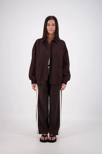 Jasmine Alexa 'ischia Bomber Jacket' - Dark Brown