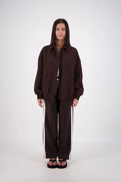 Jasmine Alexa 'ischia Bomber Jacket' - Dark Brown