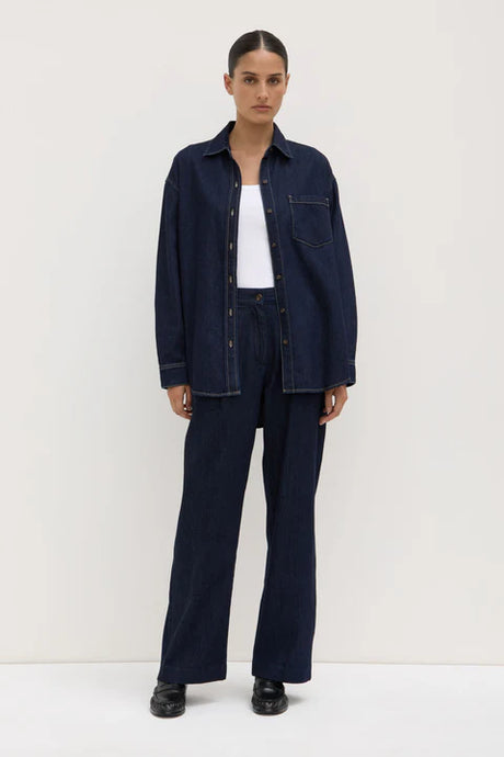 Assembly Label 'Kiera Recycled Denim Long Sleeve Shirt - Deep Indigo