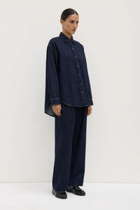 Assembly Label 'Kiera Recycled Denim Long Sleeve Shirt - Deep Indigo