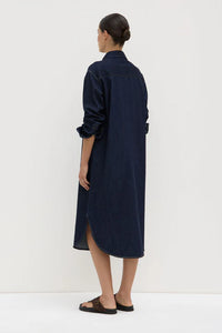 Assembly Label 'Kiera Recycled Denim Midi Shirt Dress' - Deep Indigo