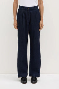 Assembly Label 'Kiera Recycled Denim Pleat Front Pant' - Deep Indigo