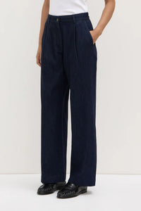 Assembly Label 'Kiera Recycled Denim Pleat Front Pant' - Deep Indigo