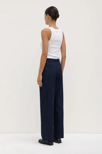 Assembly Label 'Kiera Recycled Denim Pleat Front Pant' - Deep Indigo