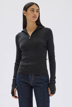 Assembly Label 'Laine Quarter Zip Wool Knit' - Charcoal Marle