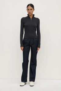 Assembly Label 'Laine Quarter Zip Wool Knit' - Charcoal Marle