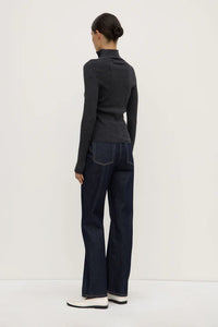 Assembly Label 'Laine Quarter Zip Wool Knit' - Charcoal Marle