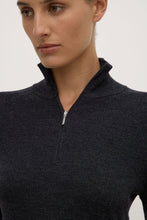 Assembly Label 'Laine Quarter Zip Wool Knit' - Charcoal Marle
