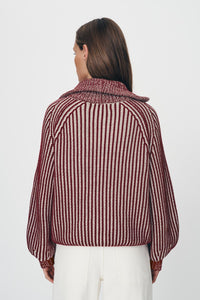Rowie 'Markus Zip Knit Cardigan' - Rust Red Creme