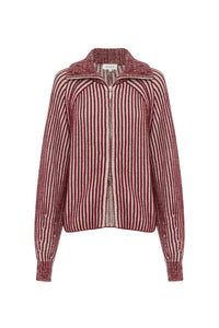 Rowie 'Markus Zip Knit Cardigan' - Rust Red Creme