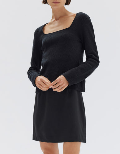 Assembly Label 'Meredith Square Neck Long Sleeve Top' - Black