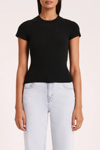 Nude Lucy 'Organic Rib SS Tee' - Black