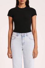 Nude Lucy 'Organic Rib SS Tee' - Black
