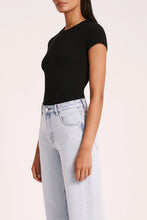 Nude Lucy 'Organic Rib SS Tee' - Black