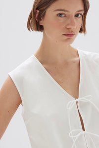 Assembly Label 'Ollie Poplin Tie Top' - White