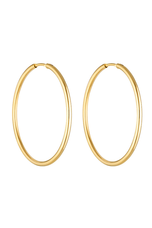 Porter 90's Hoop 50mm in Gold, product shot showing the oversized hollow hoop silhouette on a white background