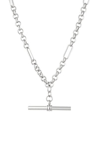 Porter 'Heritage T-Bar Necklace' - White Gold