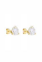 Porter Round Studs 2CT in Gold, showing the cubic zirconia stones in a gold vermeil setting