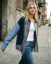 Patchwork Check Stripe Shirt