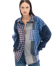 Patchwork Check Stripe Shirt