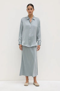Assembly Label 'Pippa Silk Long Sleeve Shirt' - Cloud