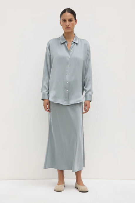 Assembly Label 'Pippa Silk Long Sleeve Shirt' - Cloud