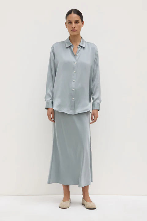 Assembly Label 'Pippa Silk Long Sleeve Shirt' - Cloud